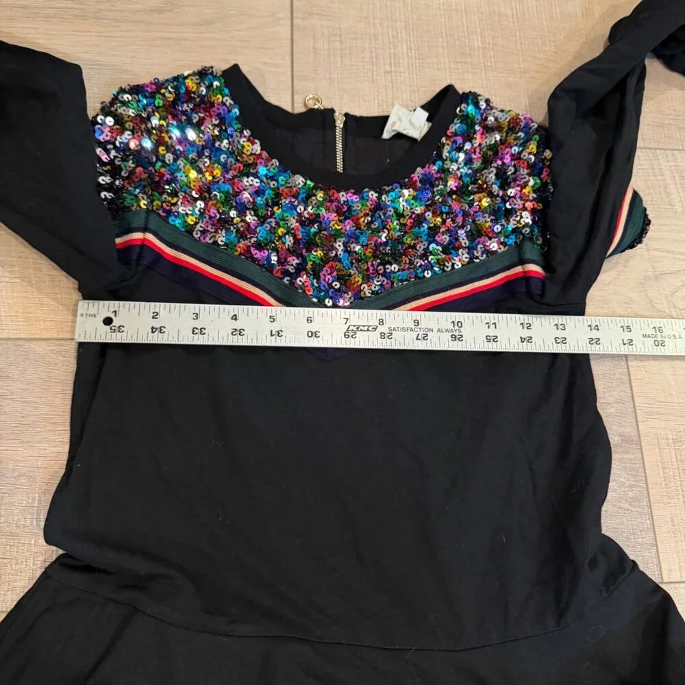 HANNAH BANANA GIRLS BLACK SEQUIN DRESS SIZE 12
